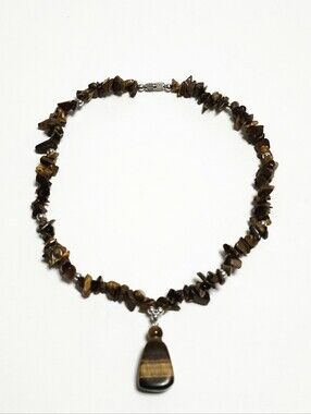 Tiger's Eye Natural Stones Necklace size 16"